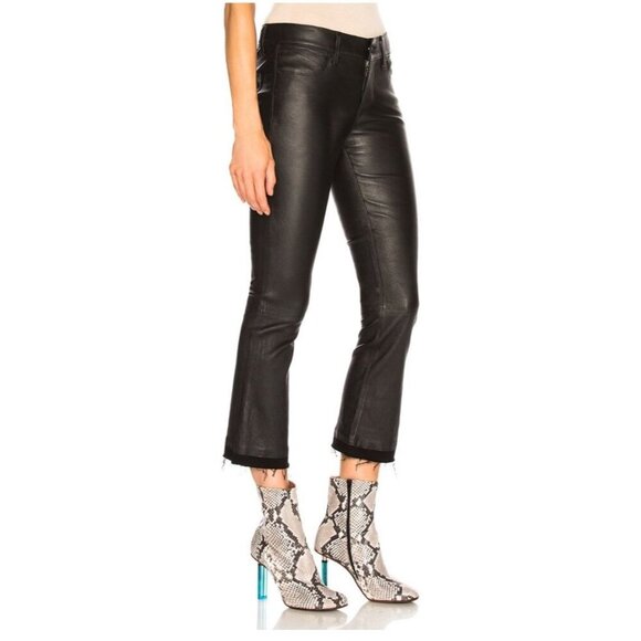 NWT RtA Kiki Flared Leather Cropped Shiny Pants Size 26 - Picture 3 of 15